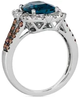 Le Vian Deep Sea Blue Topaz (3 ct. t.w.) & Diamond (5/8 ct. t.w.) Ring in 14k White Gold