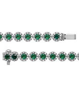 Sapphire (5-1/2 ct. t.w.) & Diamond (3 t.w) Tennis Bracelet 14k White Gold (Also Ruby and Emerald)