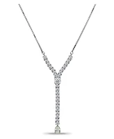 Macy's Round Pear Linear Y Adjustable Necklace (7 ct. t.w.) in 18K Sterling Silver or Sterling Silver