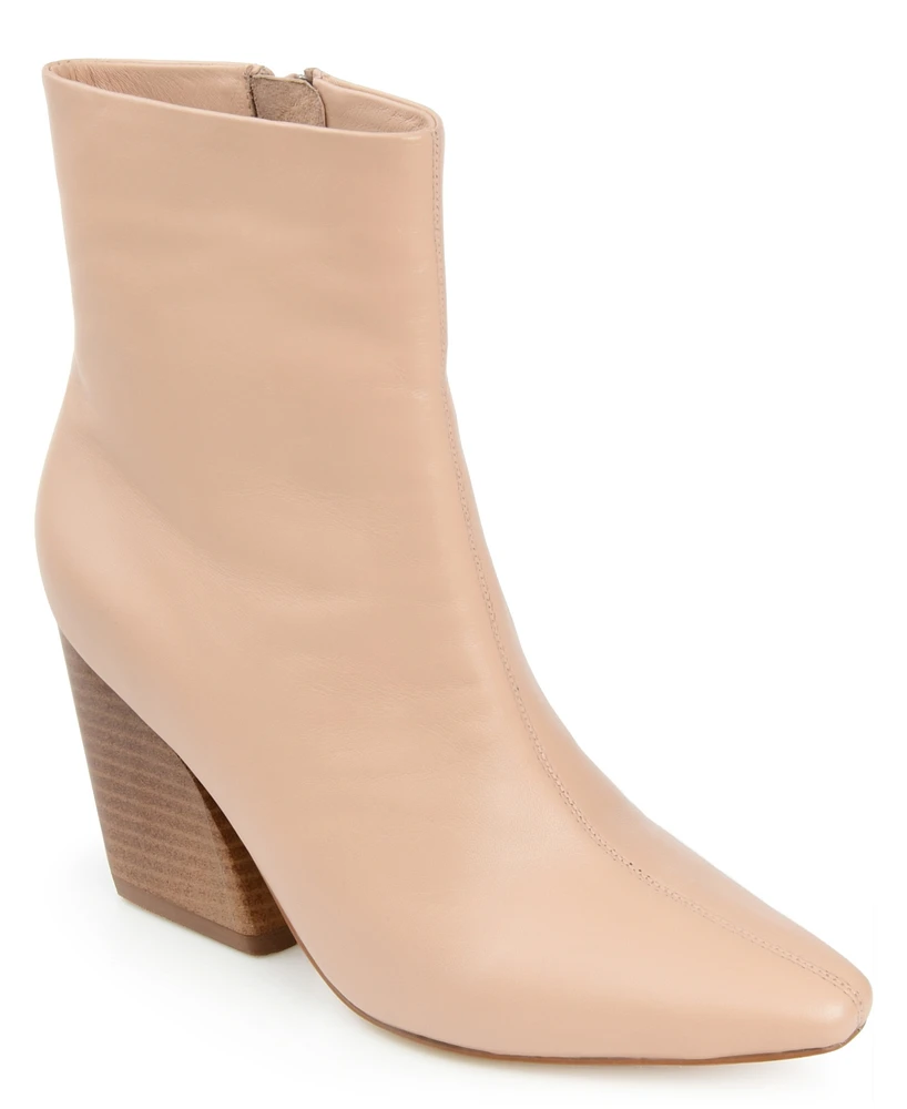 Journee Signature Women's Hydra Angular Stacked Heel Booties