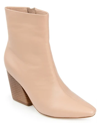 Journee Signature Women's Hydra Angular Stacked Heel Booties