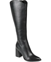 Journee Signature Women's Laila Block Heel Knee High Dress Boots