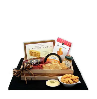 Gbds Snackers Delight Meat & Cheese Gift Crate - meat and cheese gift baskets