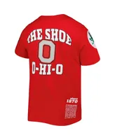Men's Mitchell & Ness Scarlet Ohio State Buckeyes Team Origins T-shirt