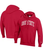 Men's Champion Scarlet Ohio State Buckeyes Big and Tall Reverse Weave Fleece Pullover Hoodie Sweatshirt