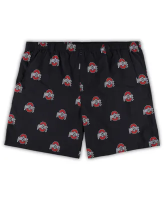 Men's Columbia Black Ohio State Buckeyes Big and Tall Backcast Ii Allover Print Omni-Shade Shorts