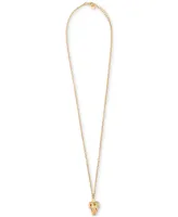 Philipp Plein Gold-Tone Ip Stainless Steel 3D Crowned $kull Cable Chain 29-1/2" Pendant Necklace