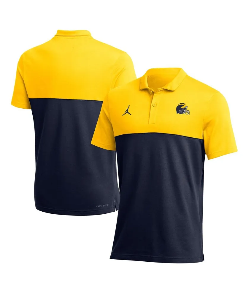 Men's Jordan Maize Michigan Wolverines 2022 Coaches Performance Polo Shirt