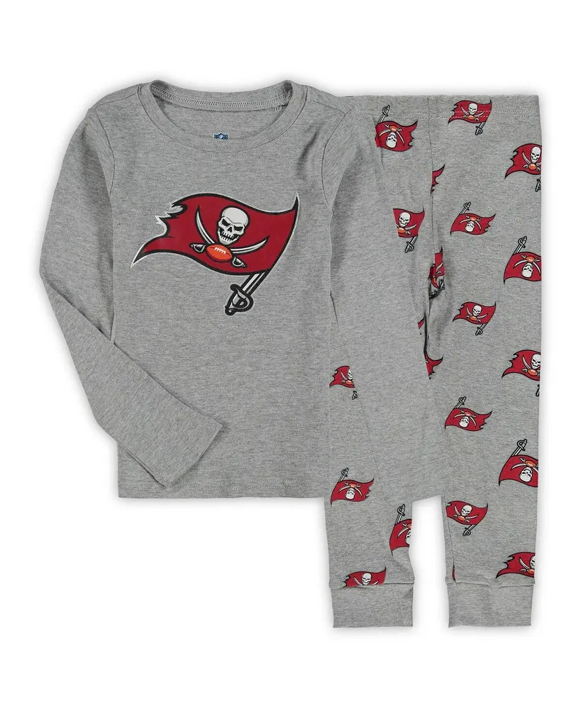 Little Boys Gray Tampa Bay Buccaneers Long Sleeve T-shirt and Pants Sleep Set