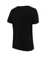 Women's 5th & Ocean by New Era Black Lafc Plus Size Athletic Baby V-Neck T-shirt