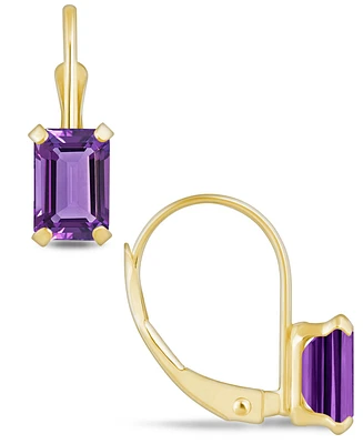 Macy's Gemstone Leverback Earrings 10K Yellow Gold