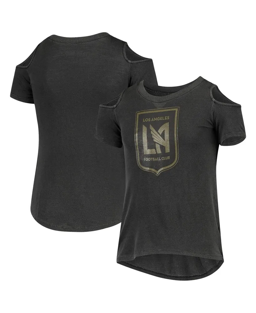 New Era Women's New Era Navy Cleveland Indians Slub Jersey Cold Shoulder T- Shirt