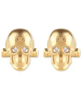 Philipp Plein Gold-Tone Ip Stainless Steel 3D $kull Cuff Links