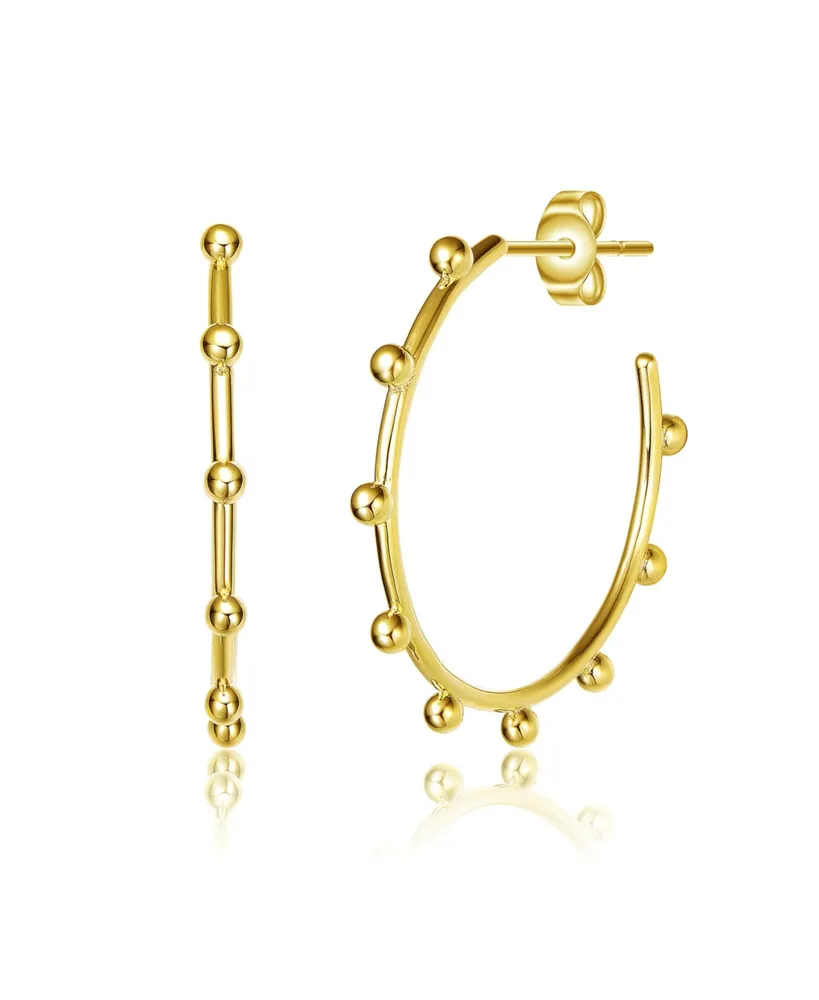 Rachel Glauber 14K Gold Plated Open Hoop Earrings