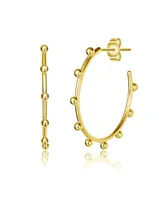 Rachel Glauber 14K Gold Plated Open Hoop Earrings