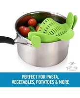 Zulay Kitchen Adjustable Clip On Silicone Pot Strainer For Most Pots & Pans
