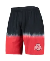 Men's Mitchell & Ness Black, Scarlet Ohio State Buckeyes Tie-Dye Shorts