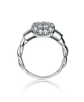 Genevive Sterling Silver Asscher-cut Cubic Zirconia Ring