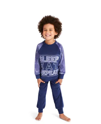 Toddler|Child Boys 2-Piece Pajama Set Kids Sleepwear, Long Sleeve Top and Cuffed Pants Pj