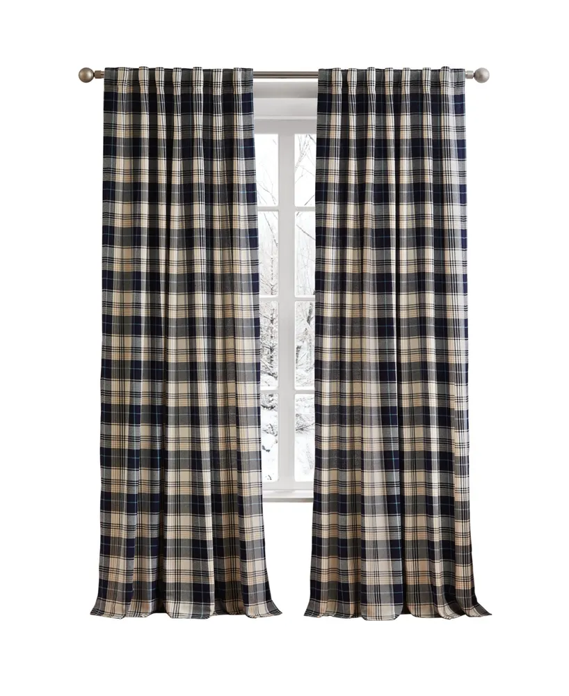 G.h. Bass & Co. Lakeview Plaid 84" Back tab Set, 2 Panels