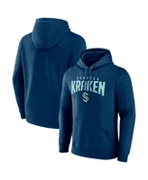 Men's Fanatics Navy Seattle Kraken Special Edition 2.0 Wordmark Pullover Hoodie