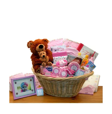 Gbds Deluxe Welcome Home Precious Baby Basket-Pink - baby bath set - baby girl gifts