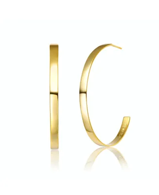 Rachel Glauber 14K Gold Plated Open Hoop Earrings