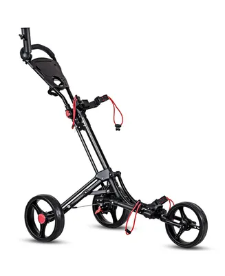 Foldable 3 Wheel Steel Golf Pull Push Cart Trolley Club