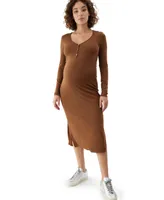 Ingrid + Isabel Maternity Ribbed Henley Dress