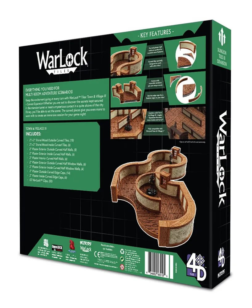 WizKids Games Warlock Tiles Town Village Iii Curves Miniatures Role Playing Game Tabletop Accessory