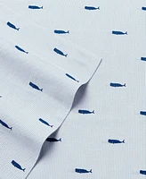 Nautica Whale Stripe Cotton Percale -Piece Sheet Set