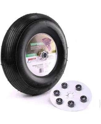 Martin (400-6) 13" Pneumatic Wheelbarrow Wheel w/ Universal Hub Ribbed Tire 13"