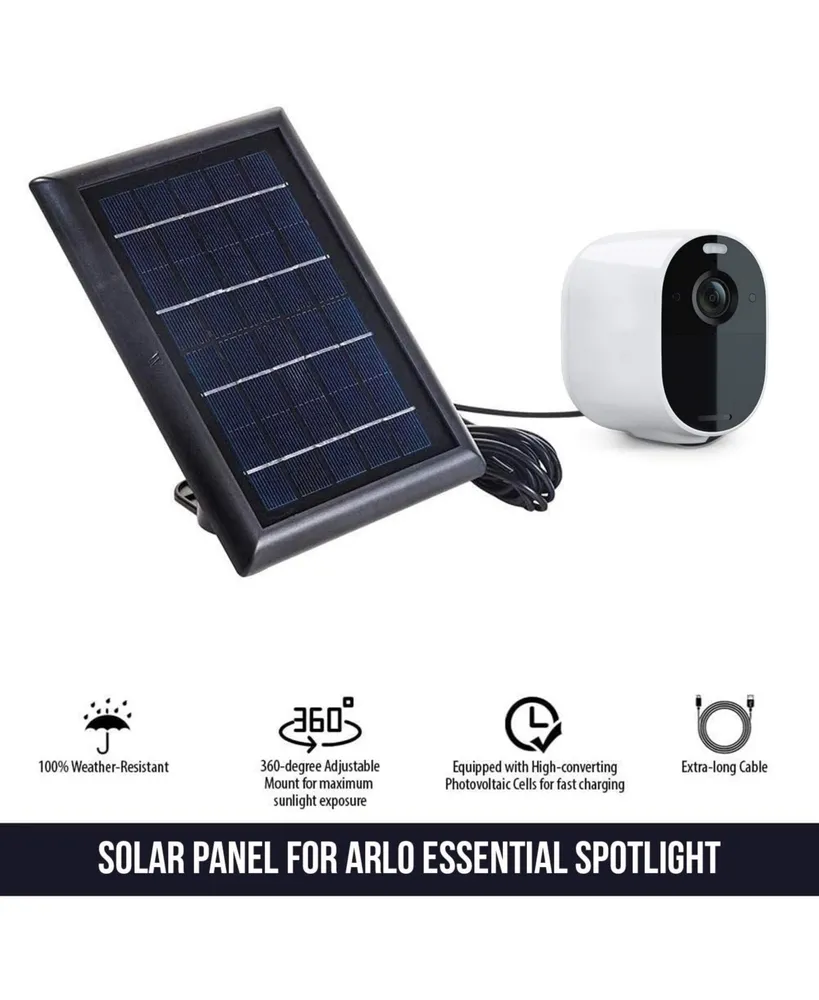 Wasserstein Solar Panel with 13ft Cable for Arlo Essential Spotlight/Xl Spotlight Camera Only - Power Your Arlo Camera Continuously ( Pack