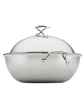 Circulon Clad Stainless Steel 14" Induction Wok with Glass Lid and Hybrid Steelshield and Non-stick Technology