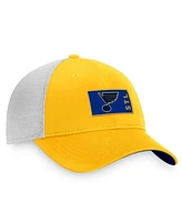 Men's Fanatics Gold, White St. Louis Blues Authentic Pro Rink Trucker Snapback Hat