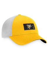 Men's Fanatics Gold, White Pittsburgh Penguins Authentic Pro Rink Trucker Snapback Hat