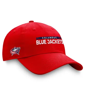 Men's Fanatics Red Columbus Blue Jackets Authentic Pro Rink Adjustable Hat