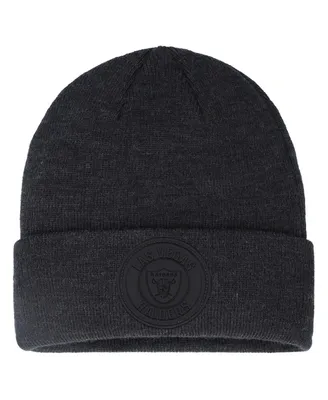 Fanatics Men's Branded Black Las Vegas Raiders Iconic Gradient Cuffed Knit  Hat with Pom