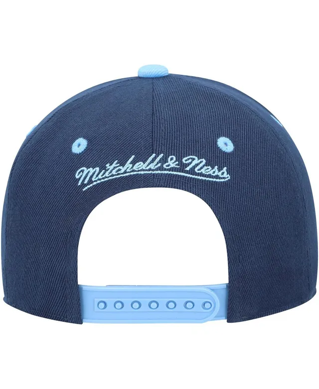 Youth Mitchell & Ness Blue/Black Carolina Panthers Spiral Snapback Hat