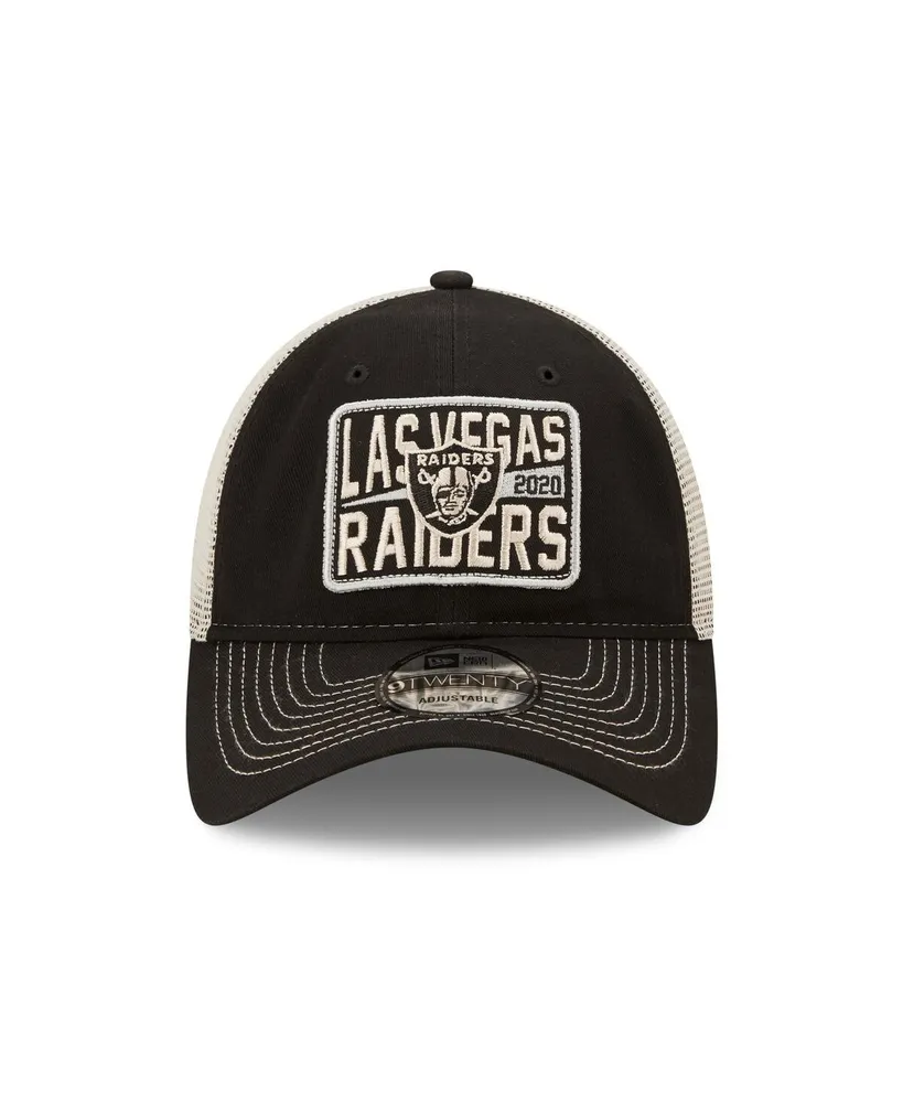 Men's New Era Black and Natural Las Vegas Raiders Devoted Trucker 9TWENTY Snapback Hat