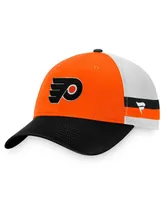 Men's Fanatics Orange, Black Philadelphia Flyers Breakaway Striped Trucker Snapback Hat