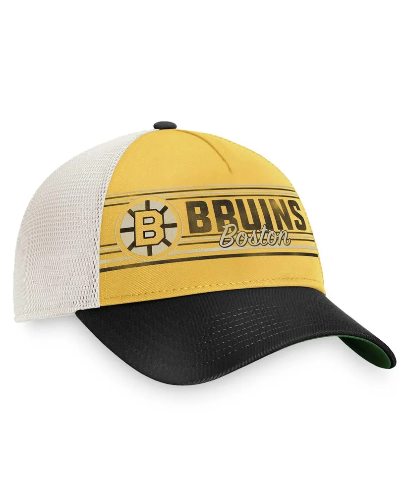 Men's Fanatics Gold, Black Boston Bruins True Classic Retro Trucker Snapback Hat