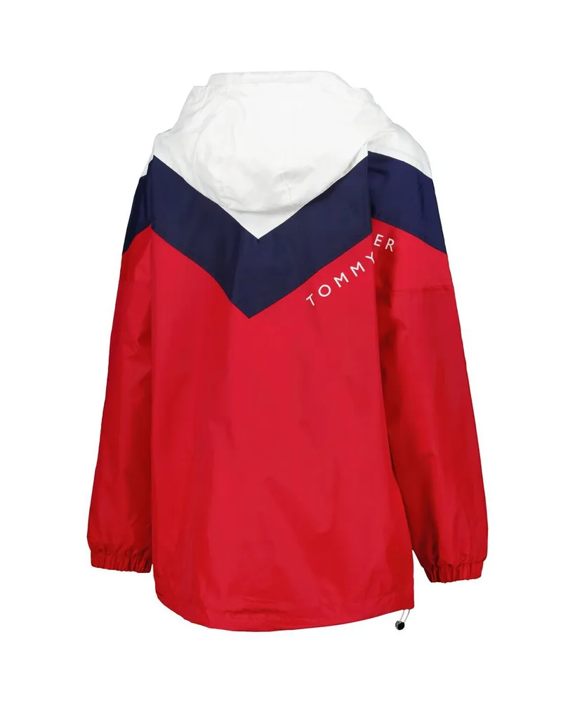 Women's Tommy Hilfiger Red Washington Capitals Abigail V-Neck Long Sleeve  T-Shirt