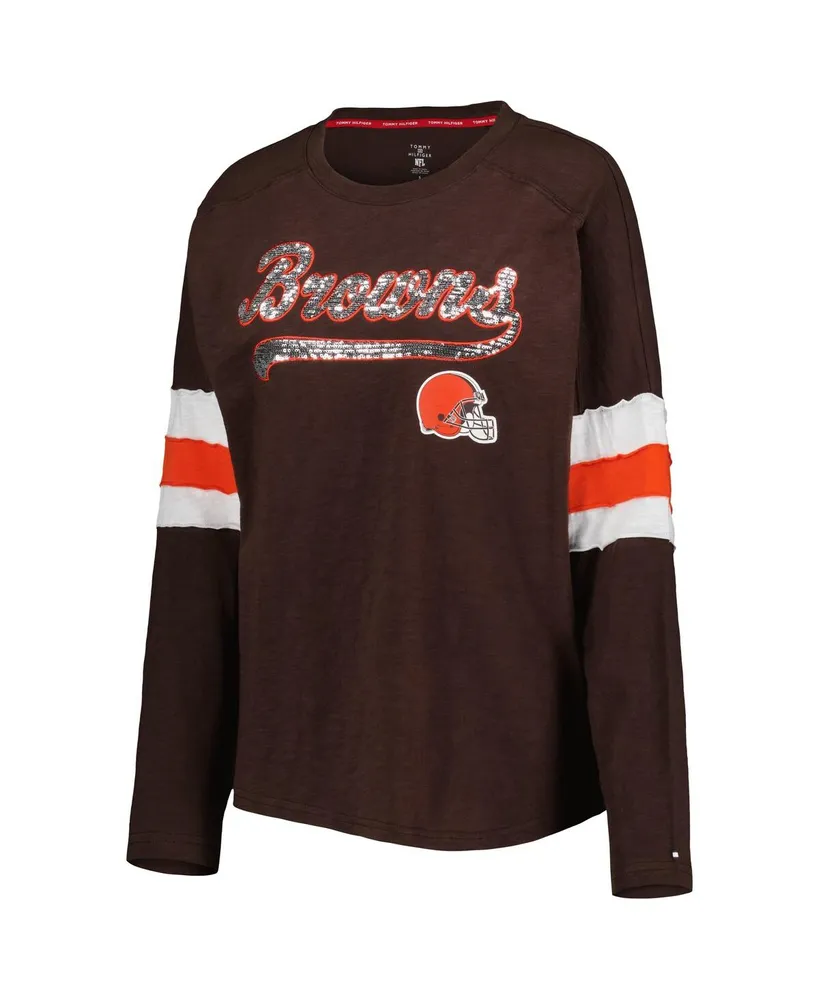 Women's Tommy Hilfiger Brown Cleveland Browns Justine Long Sleeve Tunic T-shirt