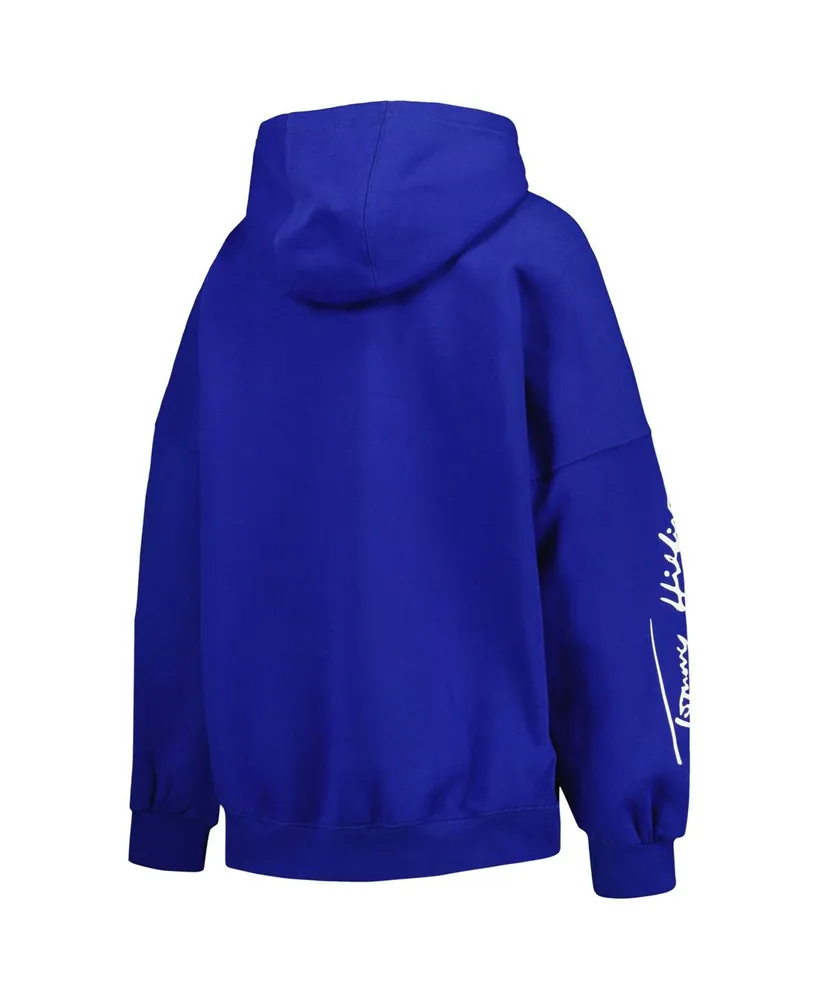 Women's Tommy Hilfiger Royal Los Angeles Rams Becca Drop Shoulder Pullover Hoodie