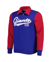 Men's Tommy Hilfiger Royal, Red New York Giants Aiden Quarter-Zip Top