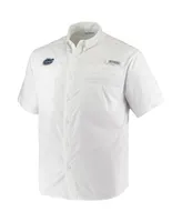 Men's Columbia Pfg White Florida Gators Tamiami Omni-Shade Button-Down Shirt