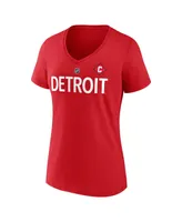 Women's Fanatics Dylan Larkin Red Detroit Wings Special Edition 2.0 Name and Number V-Neck T-shirt