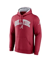 Men's Fanatics Crimson Alabama Tide Arch and Logo Tackle Twill Pullover Hoodie