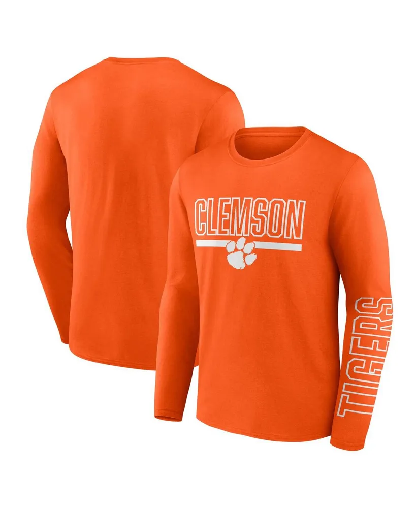 Men's Fanatics Orange Clemson Tigers Modern Two-Hit Long Sleeve T-shirt